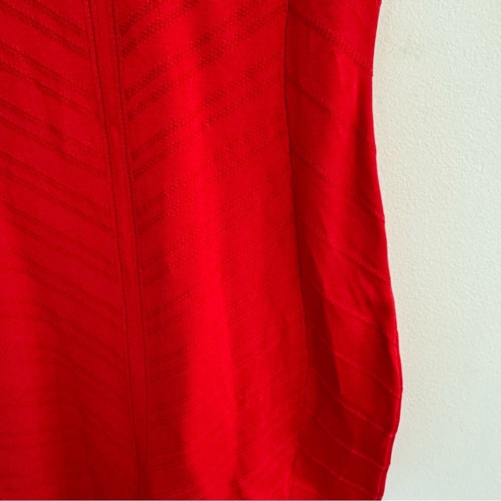 Vintage Y2K Cache Cherry Red Cap Sleeve Bodycon Dress Size Small - Picture 7 of 10